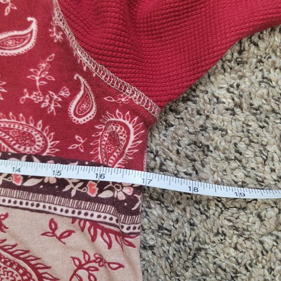 Sundance Womens Red Patchwork Tunic Blouse Size XS - Picture 9 of 10